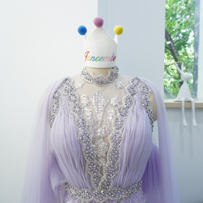 Luxury Dubai Lilac Evening Dresses Purple Prom Dresses High Neck Long Sleeves Crystal Elegant Women Wedding Formal Party Gown XN03 - Image 3