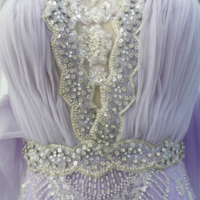 Luxury Dubai Lilac Evening Dresses Purple Prom Dresses High Neck Long Sleeves Crystal Elegant Women Wedding Formal Party Gown XN03 - Image 5