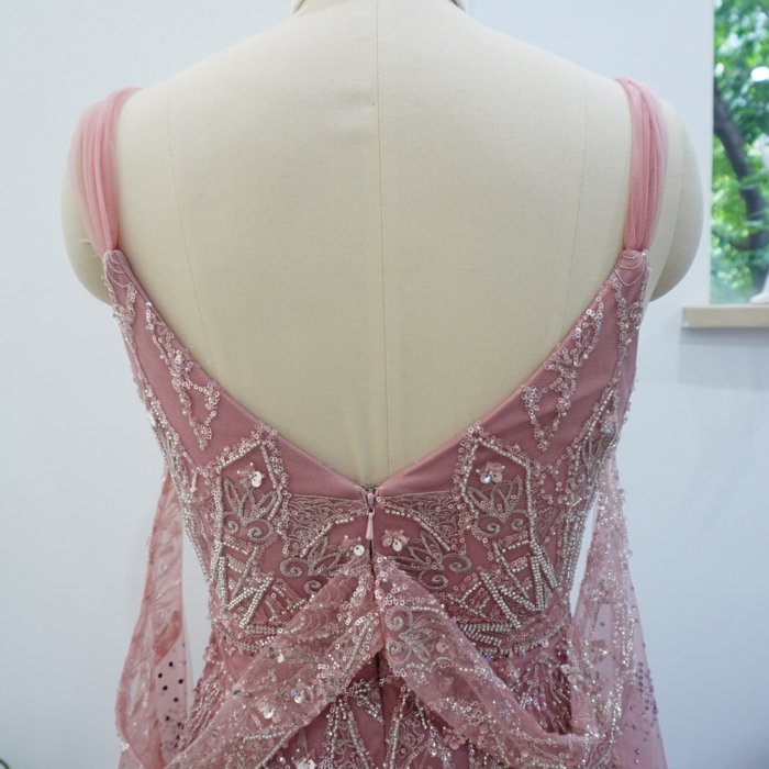 Luxury Dubai Pink Evening Dresses Crystal Elegant Women Wedding Formal Party Gown XN11 - Image 4