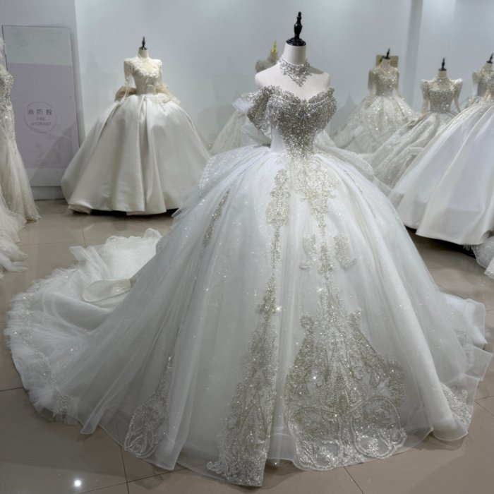 2025 Wedding Dress Off Shoulder Elegant Bridal Gown Flowers Vestidos De Novias Sequined Beading Lace Evening Party Dress XS166 - Image 5