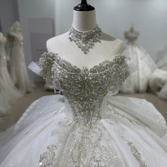 2025 Wedding Dress Off Shoulder Elegant Bridal Gown Flowers Vestidos De Novias Sequined Beading Lace Evening Party Dress XS166 - Image 3