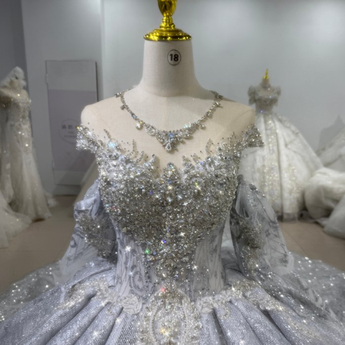 2025 Wedding Dress Long Sleeve O-Neck Elegant Bridal Gown Flowers Vestidos De Novias Sequined Beading Lace Evening Party Dress XS165 - Image 3