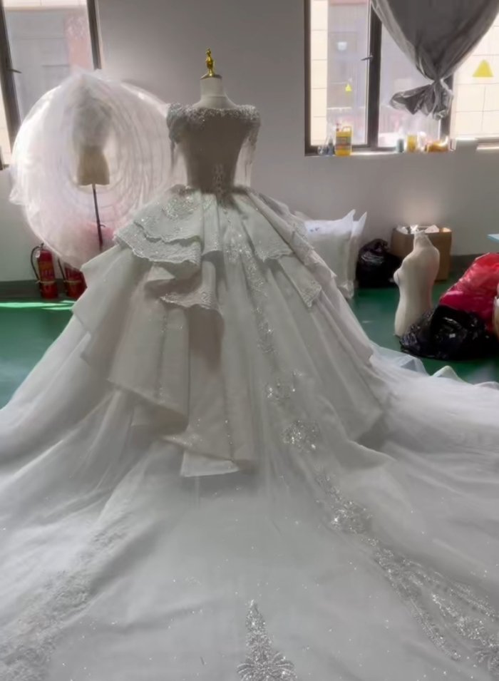 2024 Gorgeous Female Wedding Dress Shoulder To Shoulder Princess Beading Prom Wedding Dresses XXZ29(Customer Link ) - Image 3