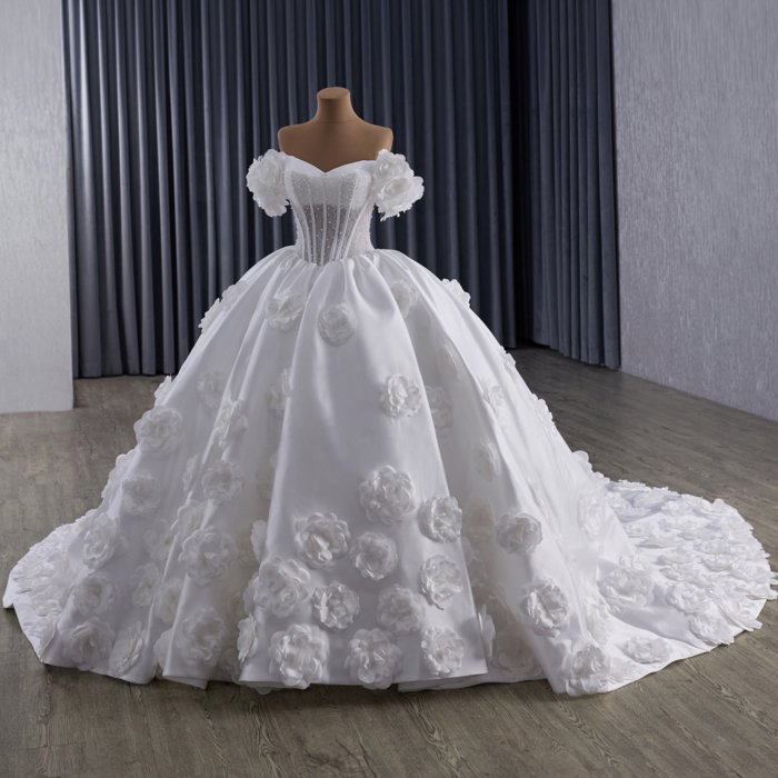2025 Ball Gown Wedding Dress Elegant Bridal Gown Flowers Vestidos De Novias Sequined Beading Lace Evening Party Dress 251040 - Image 6