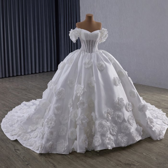 2025 Ball Gown Wedding Dress Elegant Bridal Gown Flowers Vestidos De Novias Sequined Beading Lace Evening Party Dress 251040 - Image 5