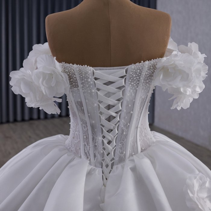2025 Ball Gown Wedding Dress Elegant Bridal Gown Flowers Vestidos De Novias Sequined Beading Lace Evening Party Dress 251040 - Image 4