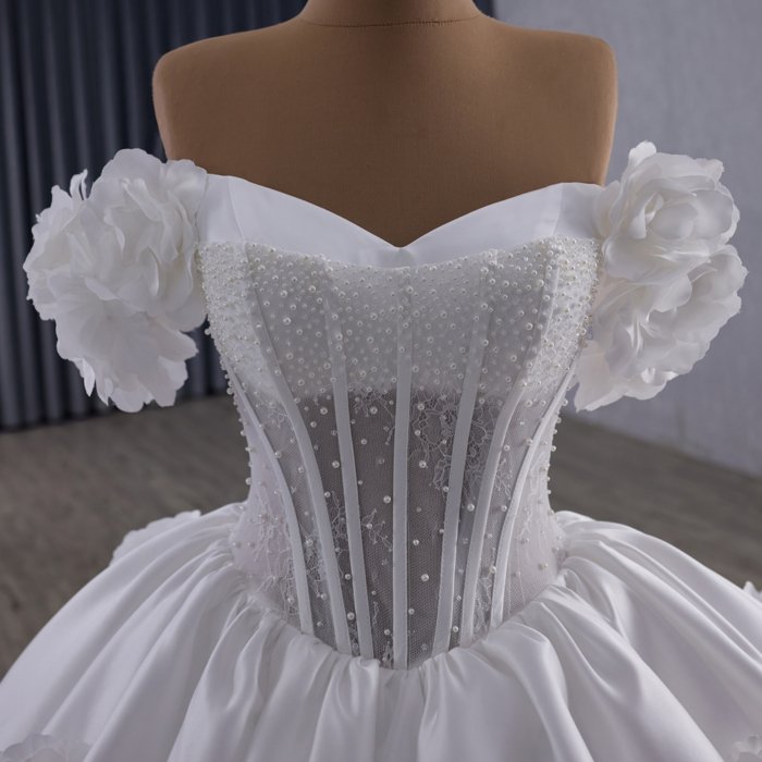 2025 Ball Gown Wedding Dress Elegant Bridal Gown Flowers Vestidos De Novias Sequined Beading Lace Evening Party Dress 251040 - Image 3