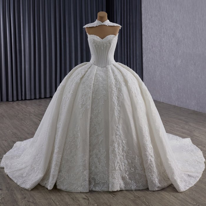 2025 Strapless Wedding Dress Elegant Bridal Gown Flowers Vestidos De Novias Sequined Beading Lace Evening Party Dress 251068 - Image 2