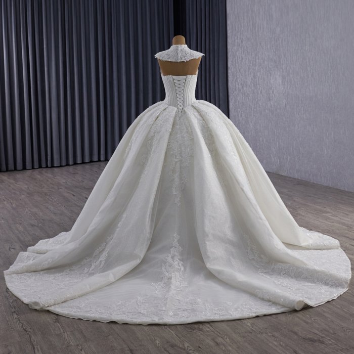 2025 Strapless Wedding Dress Elegant Bridal Gown Flowers Vestidos De Novias Sequined Beading Lace Evening Party Dress 251068 - Image 3
