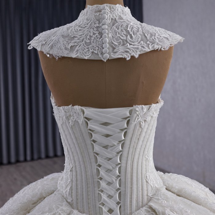 2025 Strapless Wedding Dress Elegant Bridal Gown Flowers Vestidos De Novias Sequined Beading Lace Evening Party Dress 251068 - Image 5