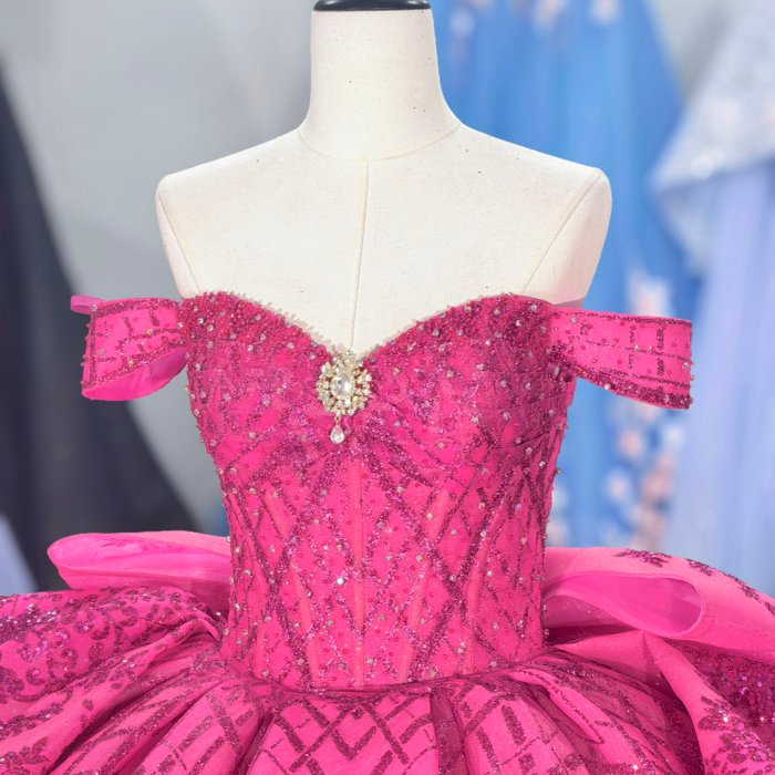 2025 Pink Quinceanera Dress Sweet 15 Quinceañera Flowers Vestidos De 15 Años Sequined Beading Lace Evening Party Dress 5886 - Image 3