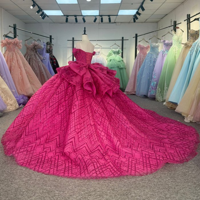 2025 Pink Quinceanera Dress Sweet 15 Quinceañera Flowers Vestidos De 15 Años Sequined Beading Lace Evening Party Dress 5886 - Image 6