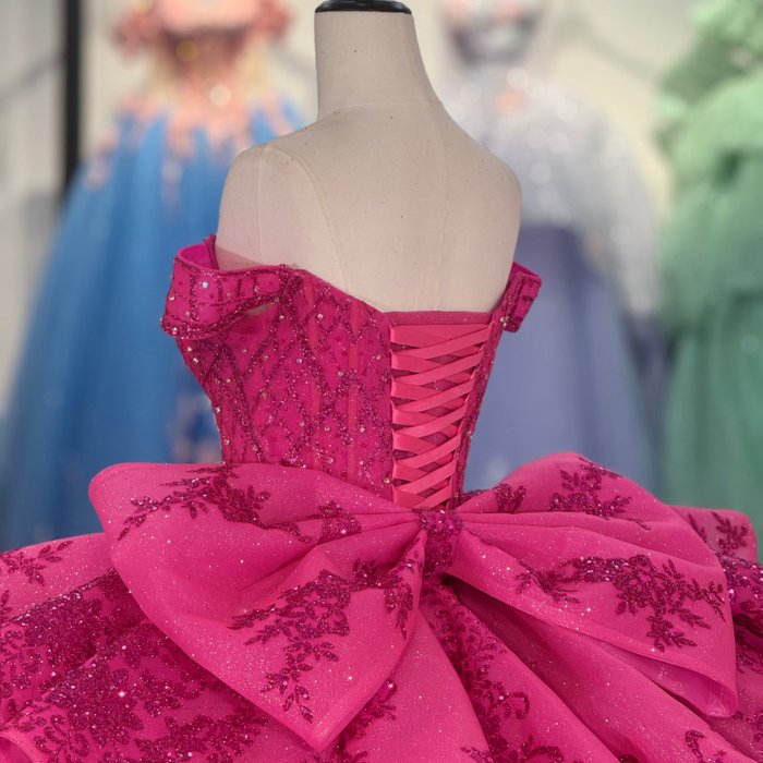 2025 Pink Quinceanera Dress Sweet 15 Quinceañera Flowers Vestidos De 15 Años Sequined Beading Lace Evening Party Dress 5886 - Image 4