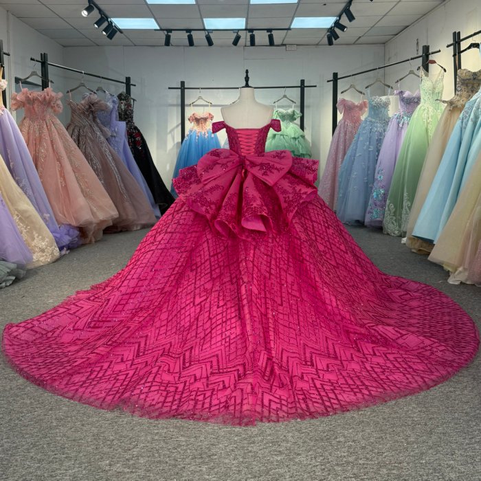 2025 Pink Quinceanera Dress Sweet 15 Quinceañera Flowers Vestidos De 15 Años Sequined Beading Lace Evening Party Dress 5886 - Image 2