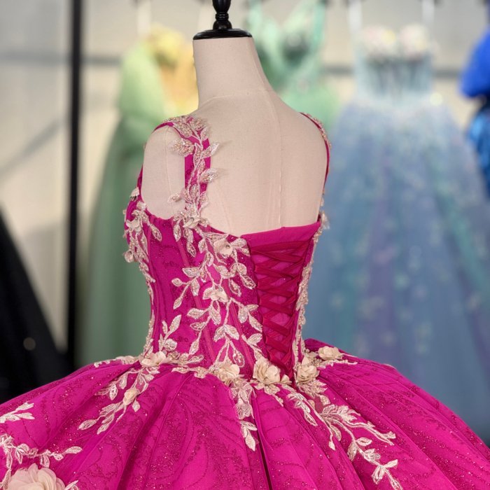 2025 Pink Quinceanera Dress Sweet 15 Quinceañera Flowers Vestidos De 15 Años Sequined Beading Lace Evening Party Dress 5925 - Image 4
