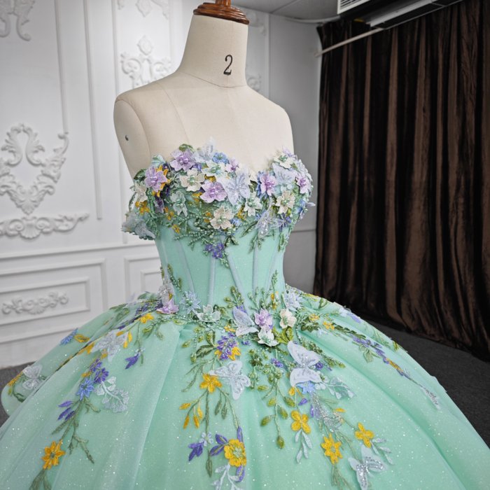 JANCEMBER Romanti Mint Green Quinceanera Dresses For 15 Party Princess Appliques Flowers Birthday Party Dress 6536 Bar Mitzvah - Image 3