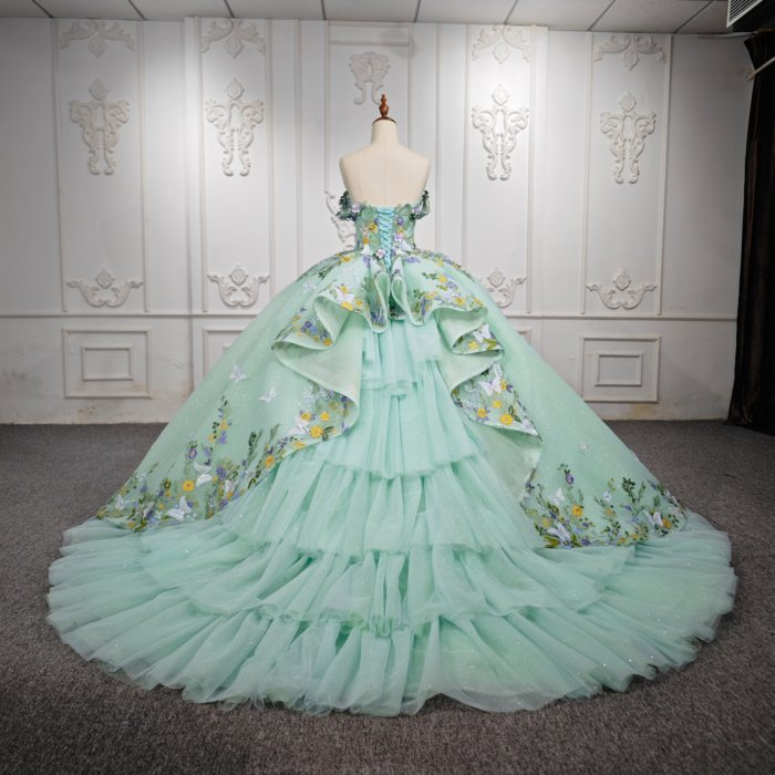 JANCEMBER Romanti Mint Green Quinceanera Dresses For 15 Party Princess Appliques Flowers Birthday Party Dress 6536 Bar Mitzvah - Image 2