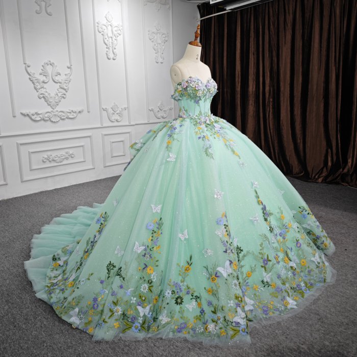 JANCEMBER Romanti Mint Green Quinceanera Dresses For 15 Party Princess Appliques Flowers Birthday Party Dress 6536 Bar Mitzvah - Image 5