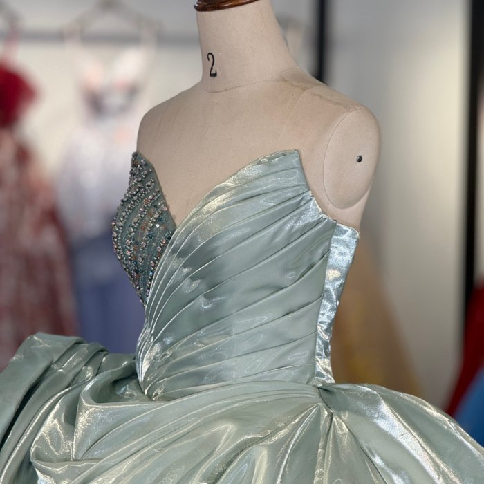 2025 Sage Green Quinceanera Dress Sweet 15 Quinceañera Flowers Vestidos De 15 Años Sequined Beading Lace Evening Party Dress 6915 - Image 3
