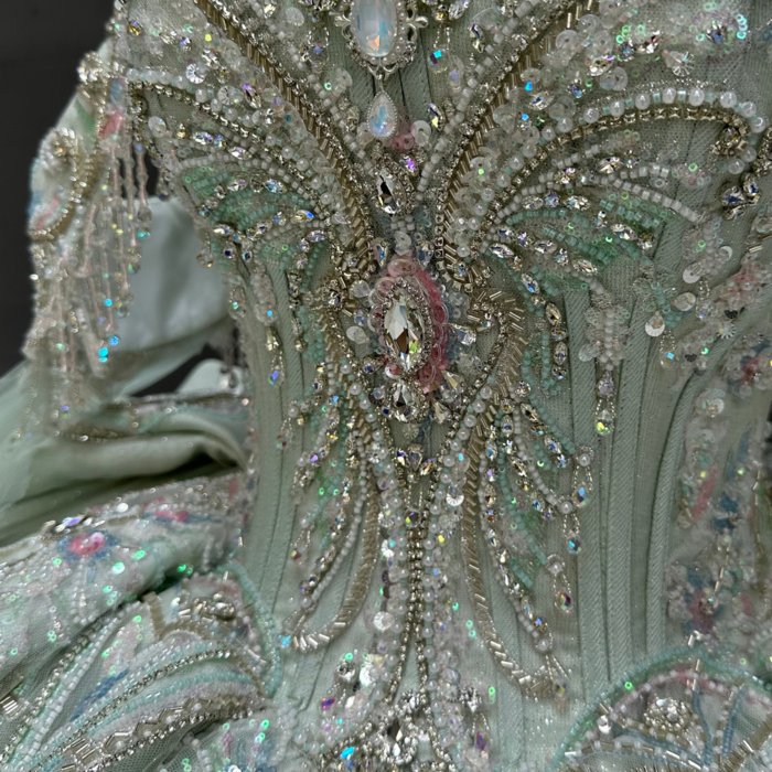 2025 Sage Green Luxury Quinceanera Dress Sweet 15 Quinceañera Flowers Vestidos De 15 Años Sequined Beading Lace Evening Party Dress MW66 (Customer Link - 50% Deposit) - Image 6