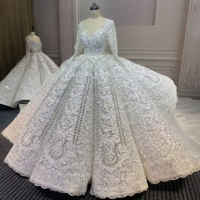 2025 Wedding Dress Elegant Bridal Gown Flowers Vestidos De Novias Sequined Beading Lace Evening Party Dress MNM(Customer Link) - Image 3