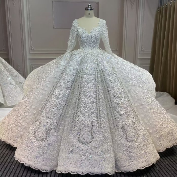 2025 Wedding Dress Elegant Bridal Gown Flowers Vestidos De Novias Sequined Beading Lace Evening Party Dress MNM(Customer Link)
