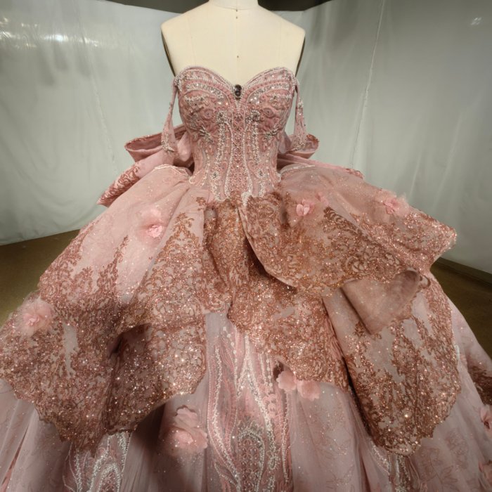 2025 Pink Quinceanera Dress Sweet 15 Quinceañera Flowers Vestidos De 15 Años Sequined Beading Lace Luxury Evening Party Dress MCBB04 - Image 3