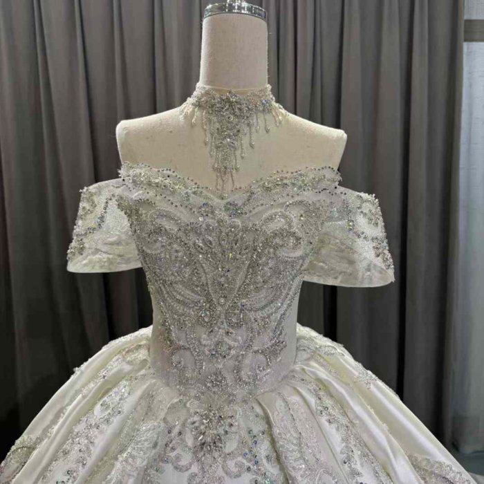 2025 Satin 3 in 1 Wedding Dress Elegant Bridal Gown Satin Vestidos De Novias Sequined Beading Lace Evening Party Dress OY10 - Image 3