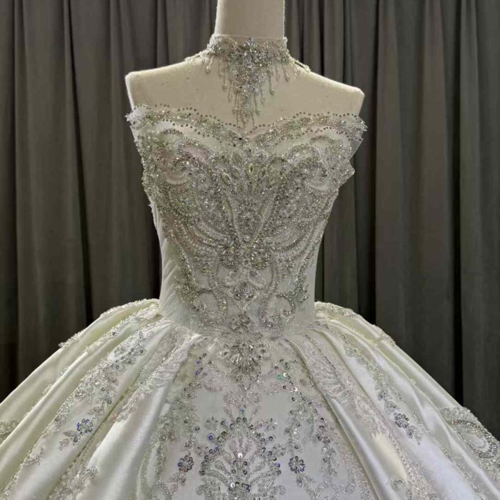 2025 Satin 3 in 1 Wedding Dress Elegant Bridal Gown Satin Vestidos De Novias Sequined Beading Lace Evening Party Dress OY10 - Image 4