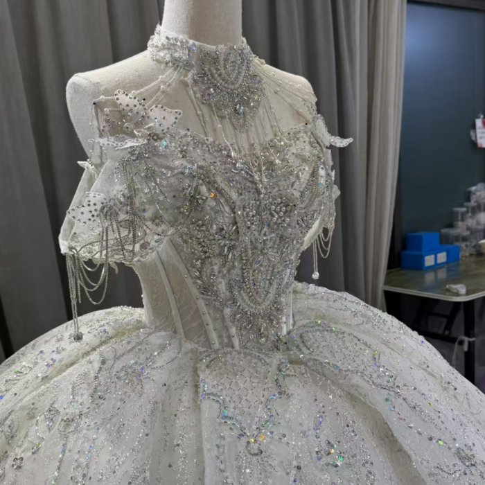 2025 Ball Gown Wedding Dress Elegant Bridal Gown Flowers Vestidos De Novias Sequined Beading Lace Evening Party Dress OY13 - Image 2