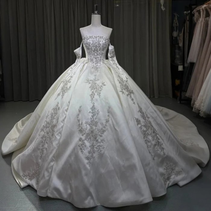 2025 Long Sleeves Wedding Dress Elegant Bridal Gown Vestidos De Novias Sequined Beading Lace Evening Party Dress OY17