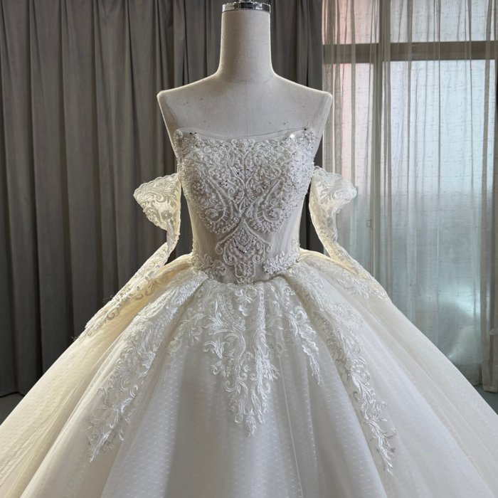 2025 Wedding Dress Elegant Bridal Gown Flowers Vestidos De Novias Sequined Long Sleeves Beading Lace Evening Party Dress OY21 - Image 3