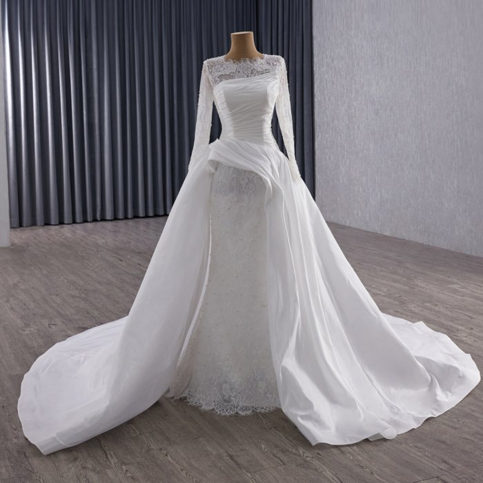 2025 Mermaid Wedding Dress Elegant Bridal Gown Flowers Vestidos De Novias Sequined Beading Lace Evening Party Dress 251060