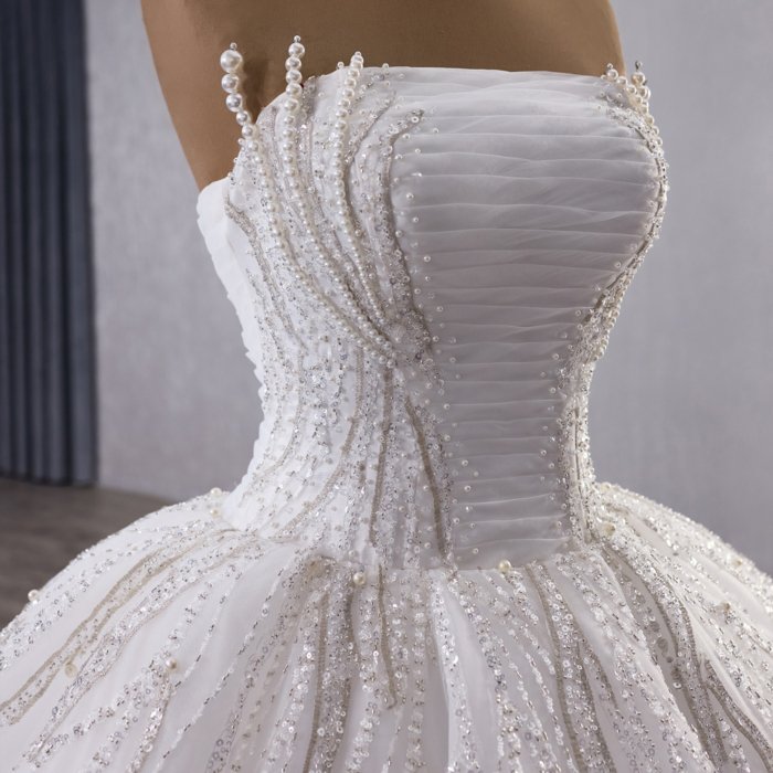 2025 Wedding Dress Elegant Bridal Gown Flowers Vestidos De Novias Sequined Beading Lace Evening Party Dress 251062 - Image 6
