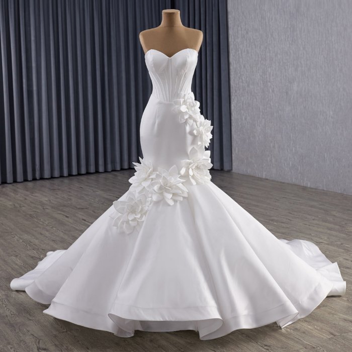 2025 Mermaid Wedding Dress Elegant Bridal Gown Flowers Vestidos De Novias Sequined Beading Lace Evening Party Dress 251073