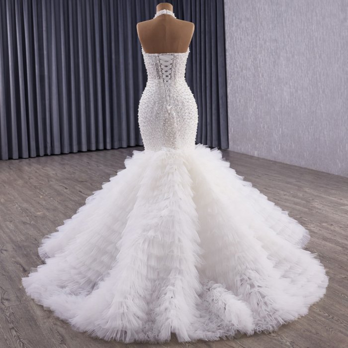 2025 Mermaid Wedding Dress Elegant Bridal Gown Flowers Vestidos De Novias Sequined Beading Lace Evening Party Dress 251079 - Image 2