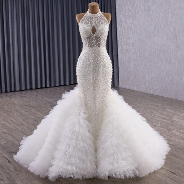 2025 Mermaid Wedding Dress Elegant Bridal Gown Flowers Vestidos De Novias Sequined Beading Lace Evening Party Dress 251079 - Image 3