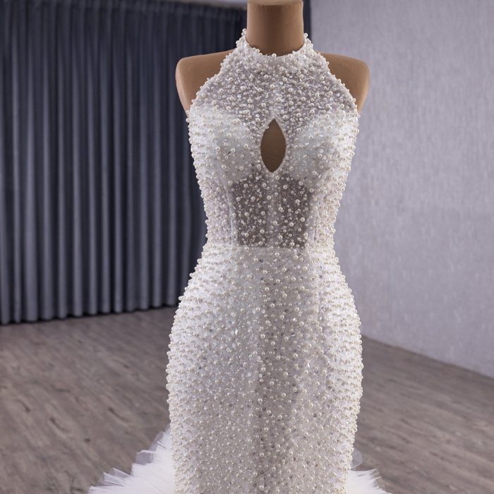 2025 Mermaid Wedding Dress Elegant Bridal Gown Flowers Vestidos De Novias Sequined Beading Lace Evening Party Dress 251079 - Image 4