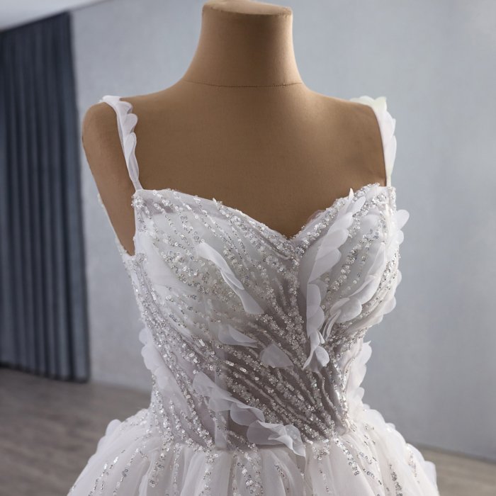 2025 2in 1 Wedding Dress Elegant Bridal Gown Flowers Vestidos De Novias Sequined Beading Lace Evening Party Dress 251081 - Image 4