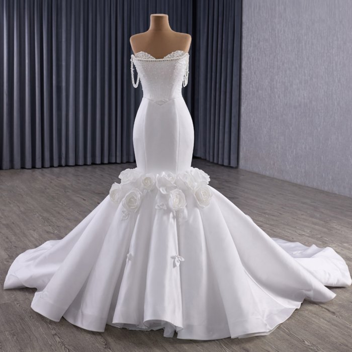 2025 Mermaid Mordern Wedding Dress Elegant Bridal Gown Flowers Vestidos De Novias Sequined Beading Lace Evening Party Dress 251099