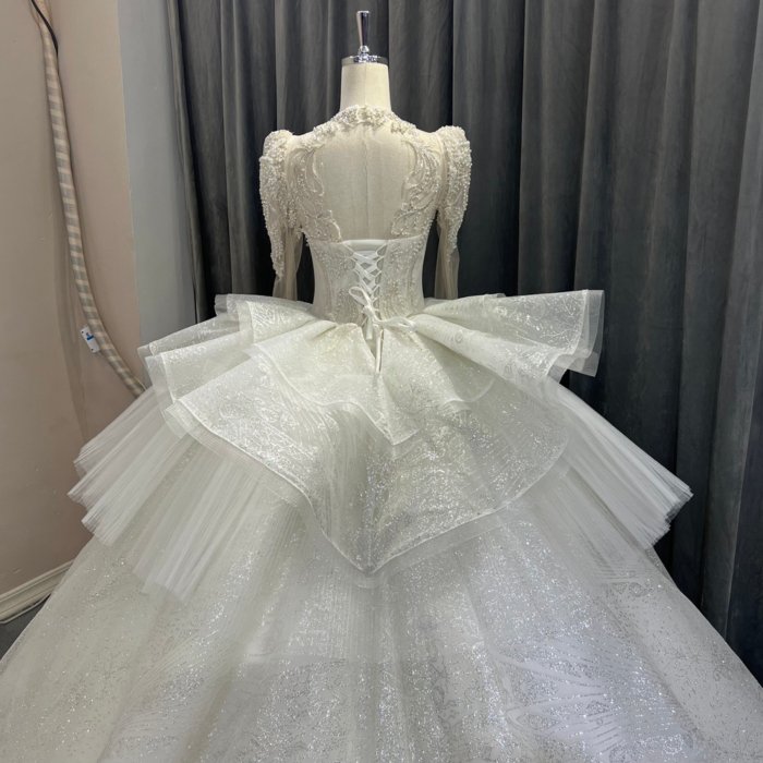 2025 Long SleevesWedding Dress Elegant Bridal Gown Flowers Vestidos De Novias Sequined Beading Lace Evening Party Dress OY05 - Image 6