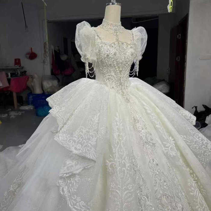 2025 Princess Wedding Dress Elegant Bridal Gown Flowers Vestidos De Novias Sequined Beading Lace Evening Party Dress OY07 - Image 4