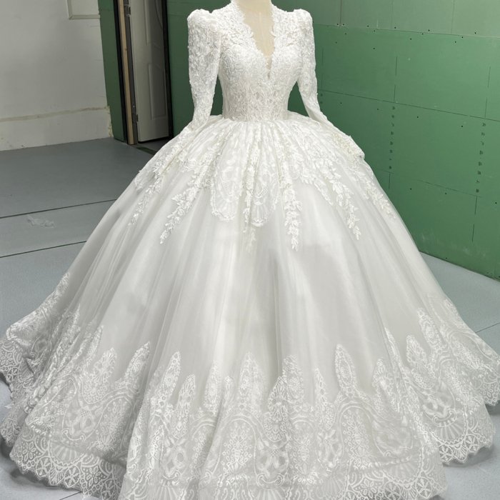 2025 Wedding Dress Elegant Bridal Gown Flowers Vestidos De Novias Sequined Beading Lace Evening Party Dress Nigeria CM01