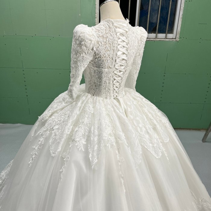 2025 Wedding Dress Elegant Bridal Gown Flowers Vestidos De Novias Sequined Beading Lace Evening Party Dress Nigeria CM01 - Image 3