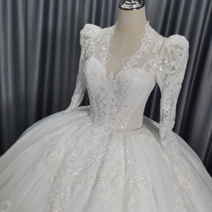 2025 Wedding Dress Elegant Bridal Gown Flowers Vestidos De Novias Sequined Beading Lace Evening Party Dress Nigeria CM06 - Image 3