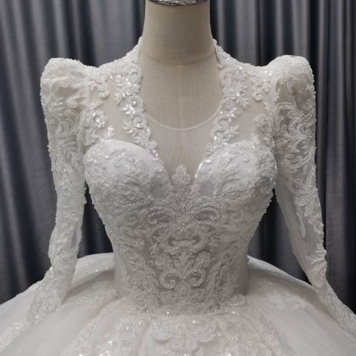 2025 Wedding Dress Elegant Bridal Gown Flowers Vestidos De Novias Sequined Beading Lace Evening Party Dress Nigeria CM06 - Image 2
