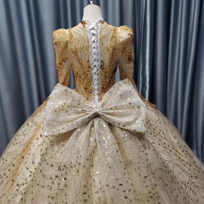 2025 Wedding Dress Elegant Bridal Gown Flowers Vestidos De Novias Sequined Beading Lace Evening Party Dress Nigeria CM09 - Image 4