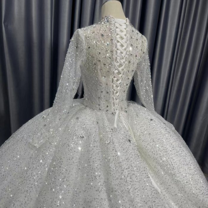 2025 Wedding Dress Elegant Bridal Gown Flowers Vestidos De Novias Sequined Beading Lace Evening Party Dress Nigeria CM16 - Image 3