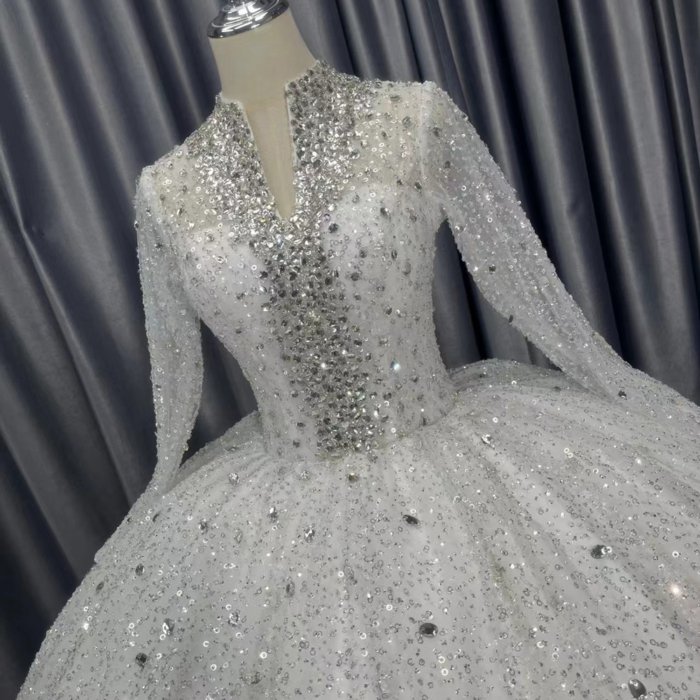 2025 Wedding Dress Elegant Bridal Gown Flowers Vestidos De Novias Sequined Beading Lace Evening Party Dress Nigeria CM16 - Image 5