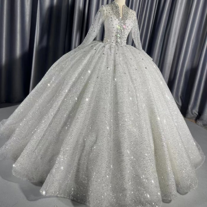 2025 Wedding Dress Elegant Bridal Gown Flowers Vestidos De Novias Sequined Beading Lace Evening Party Dress Nigeria CM16 - Image 4